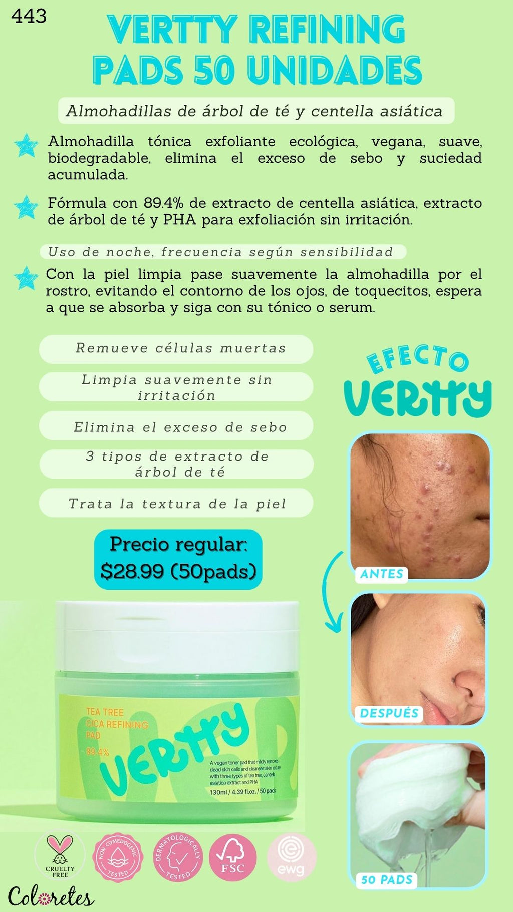 Vertty Toner Pads 50U