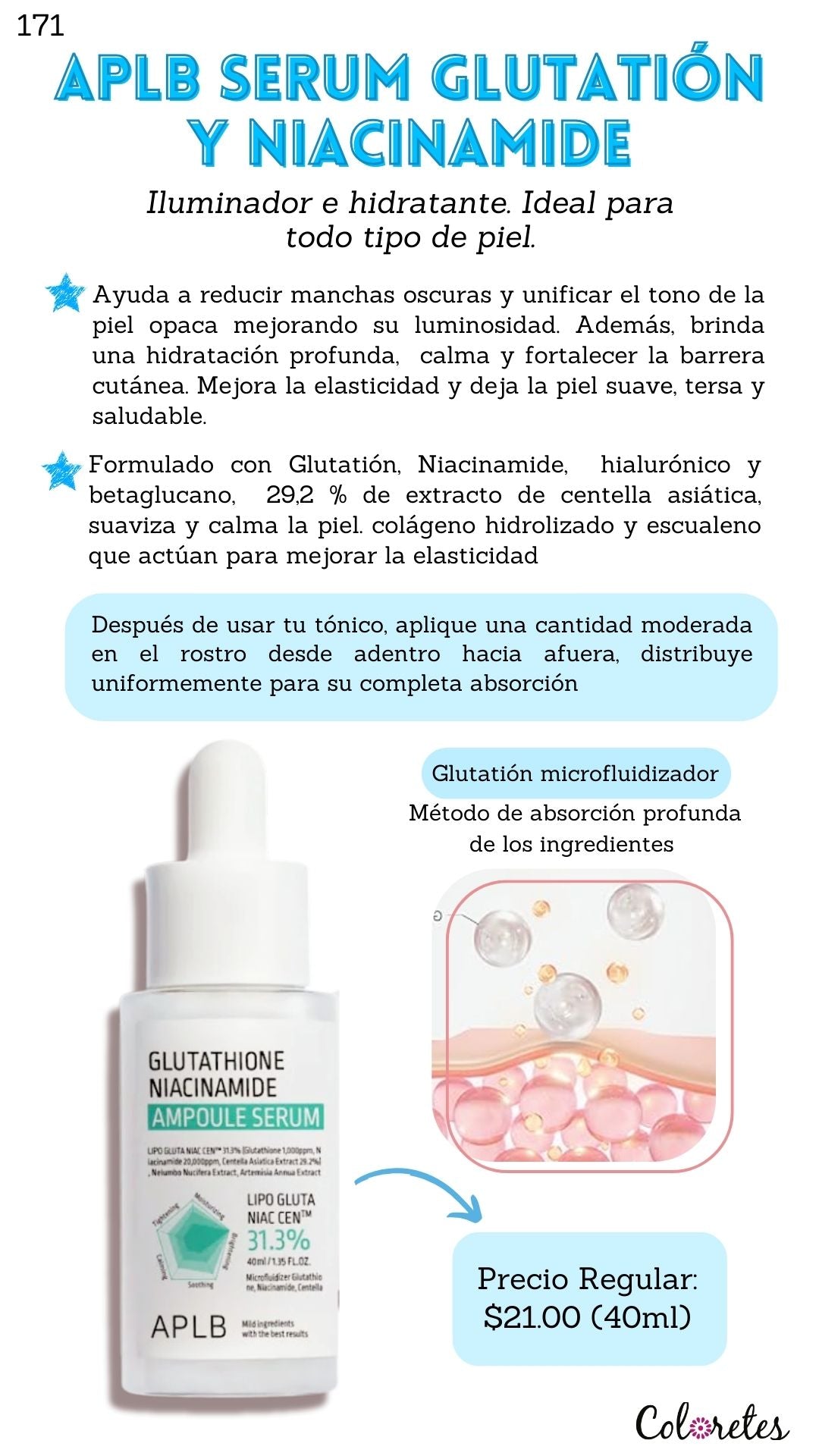 APLB Serum Niacinamide y Gluthation APLB Coreano 30ml