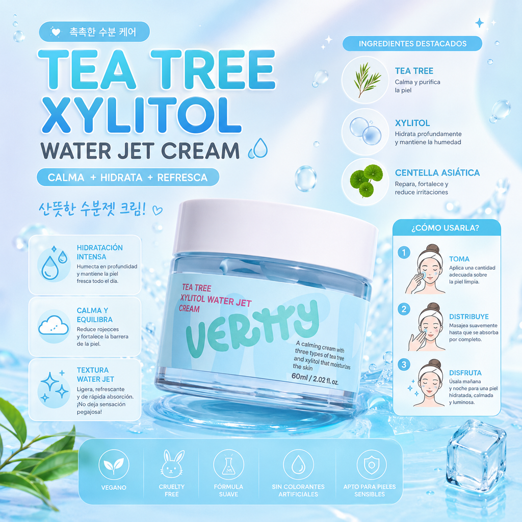 Vertty Tea tree Xylitol Water Jet Cream