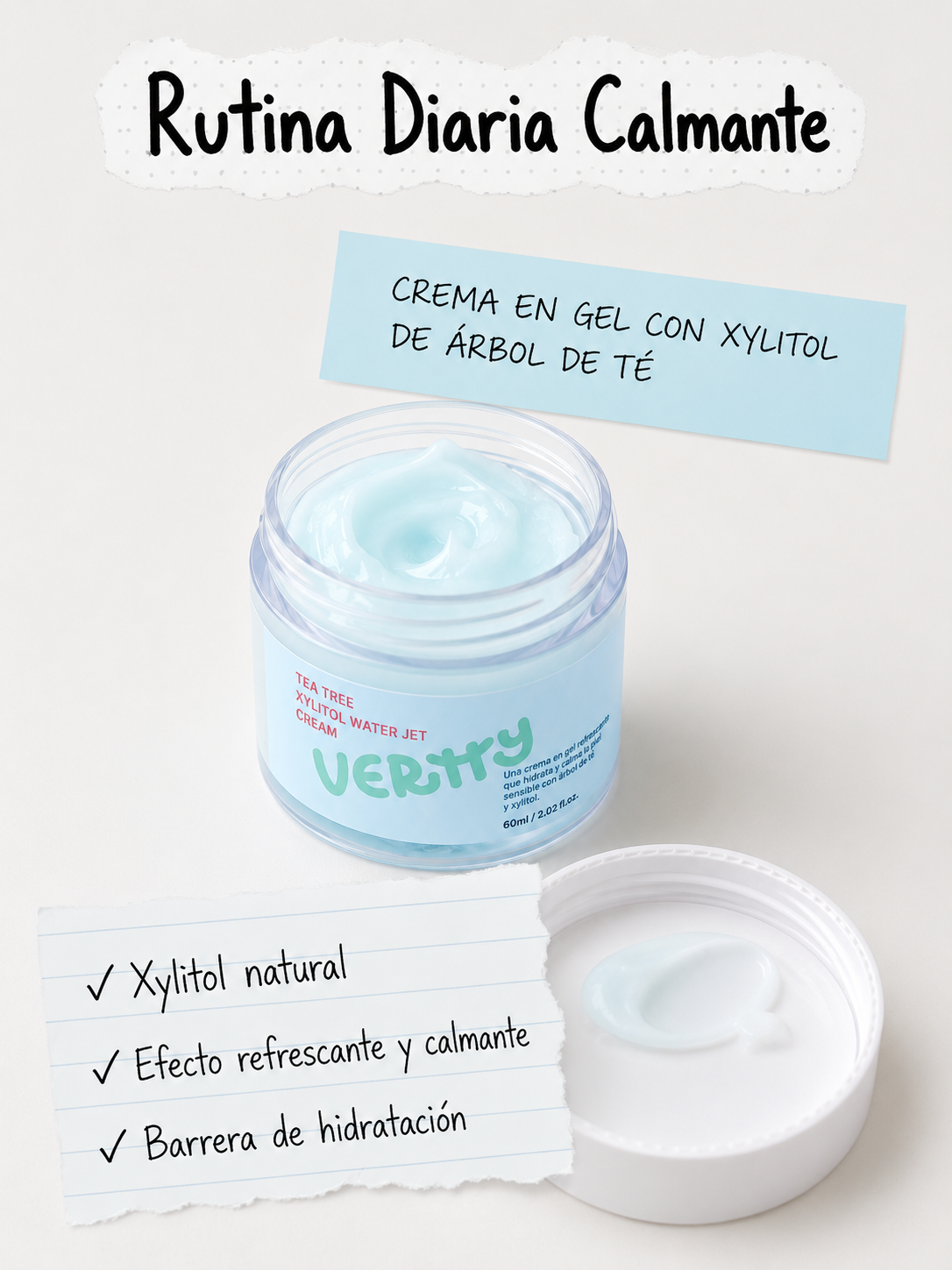 Vertty Tea tree Xylitol Water Jet Cream